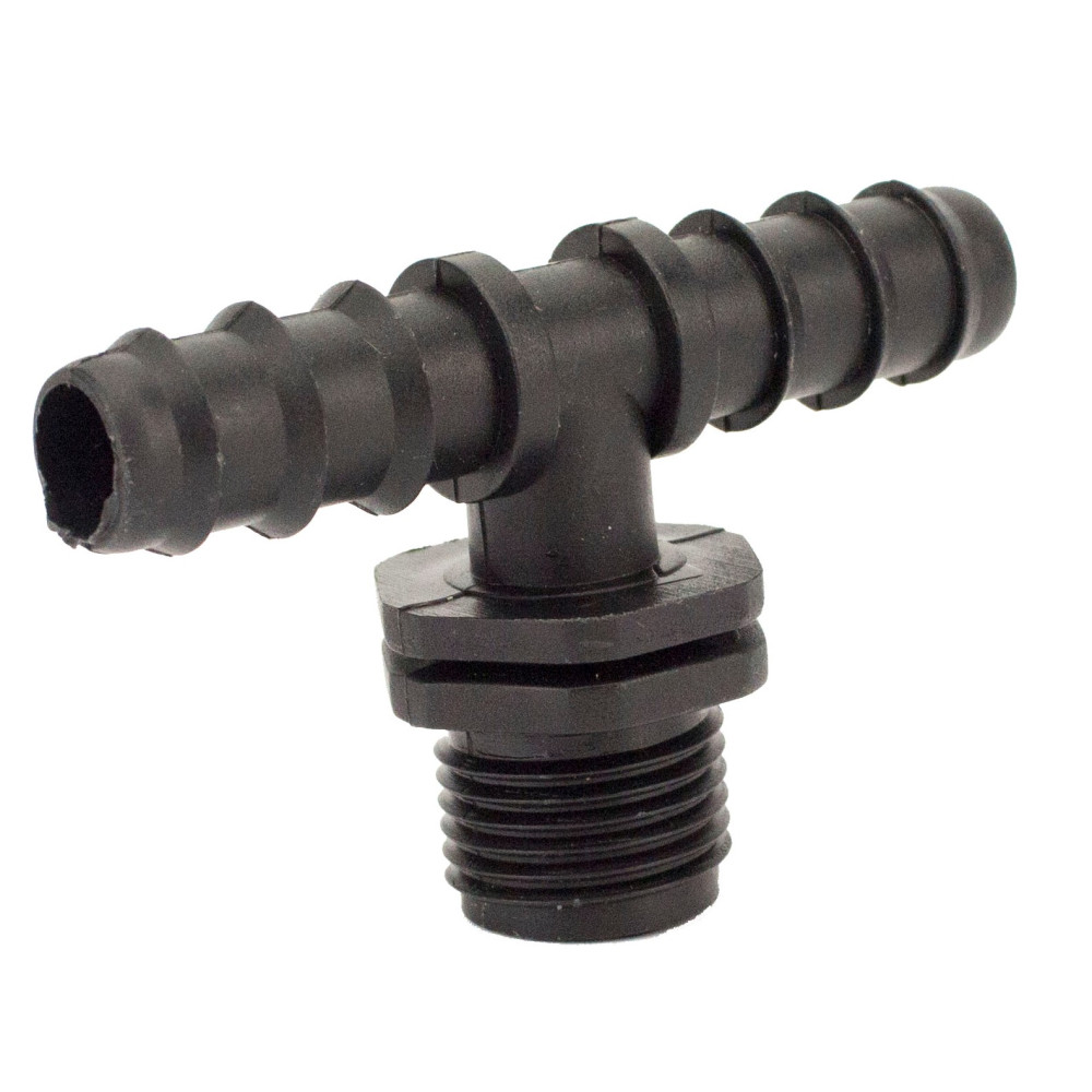 Трійник для крапельної трубки 16 мм зовнішнє різьблення 1/2"