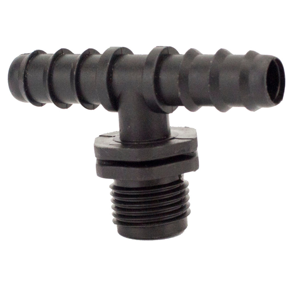 Трійник для крапельної трубки 16 мм зовнішнє різьблення 1/2"