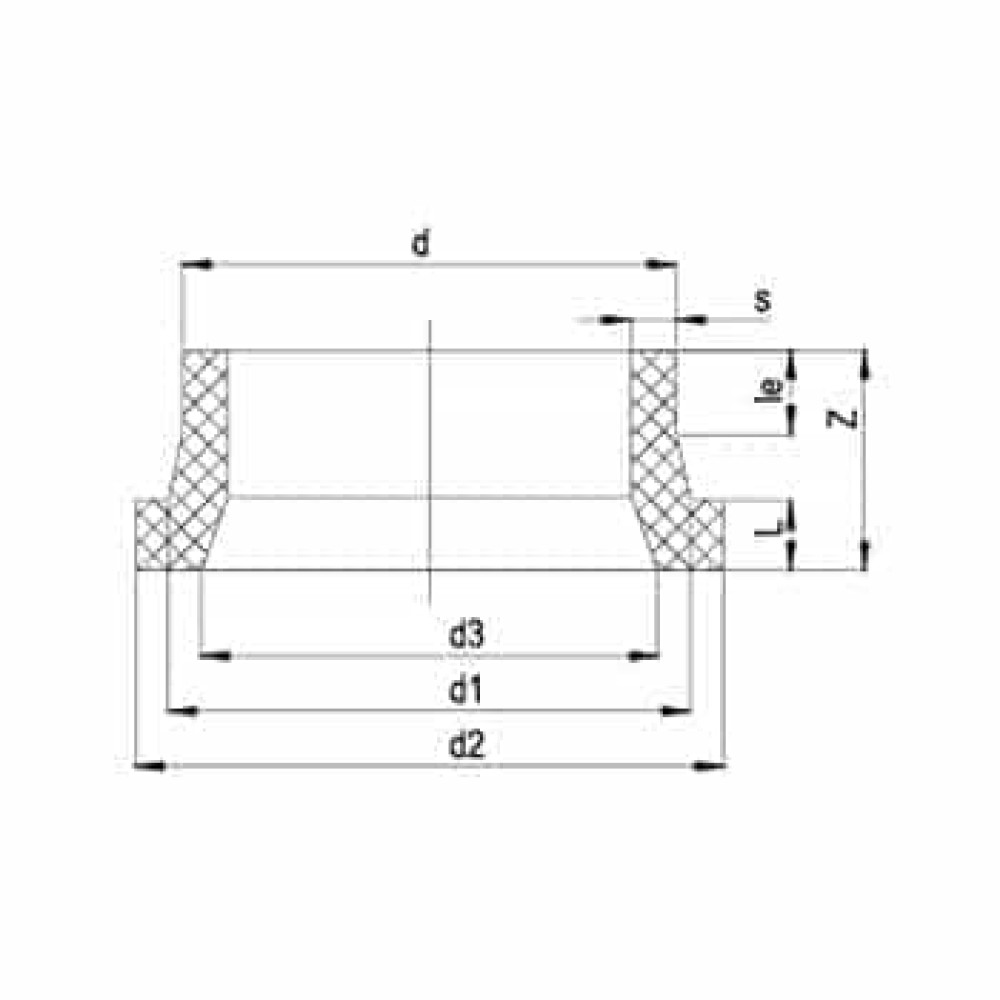 Фланцевий адаптер Подовжений трубою ПЕ100 SDR17