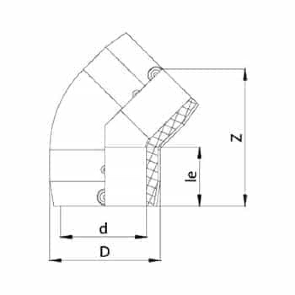 ТР Коліно 45° 40В-ПЕ100 SDR11