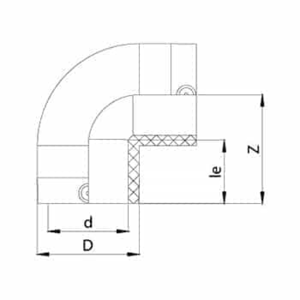 ТР Коліно 90° 40В-ПЕ100 SDR11