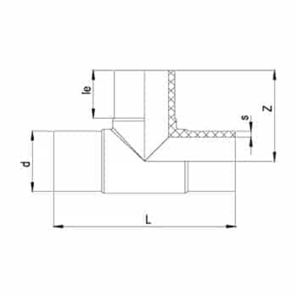 Трійник литий 90° ПЕ100 SDR17