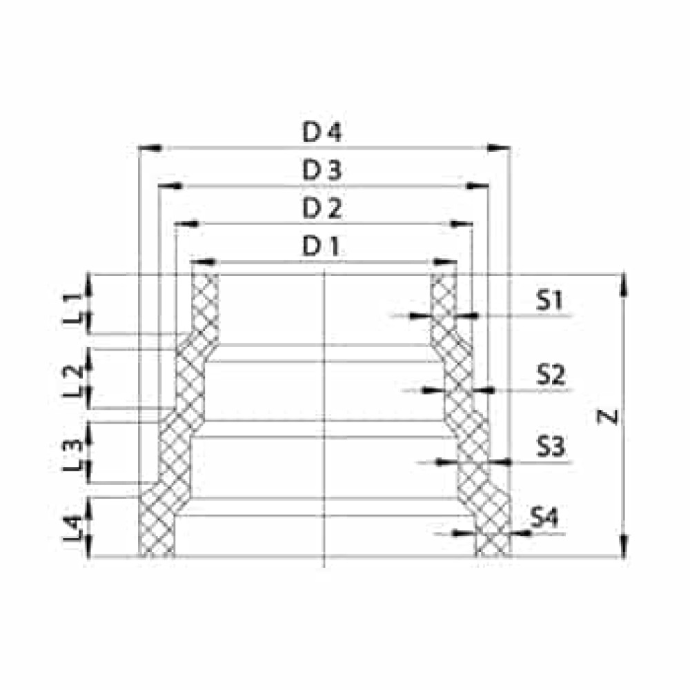 Крокова редукція лита ПЕ100 SDR17