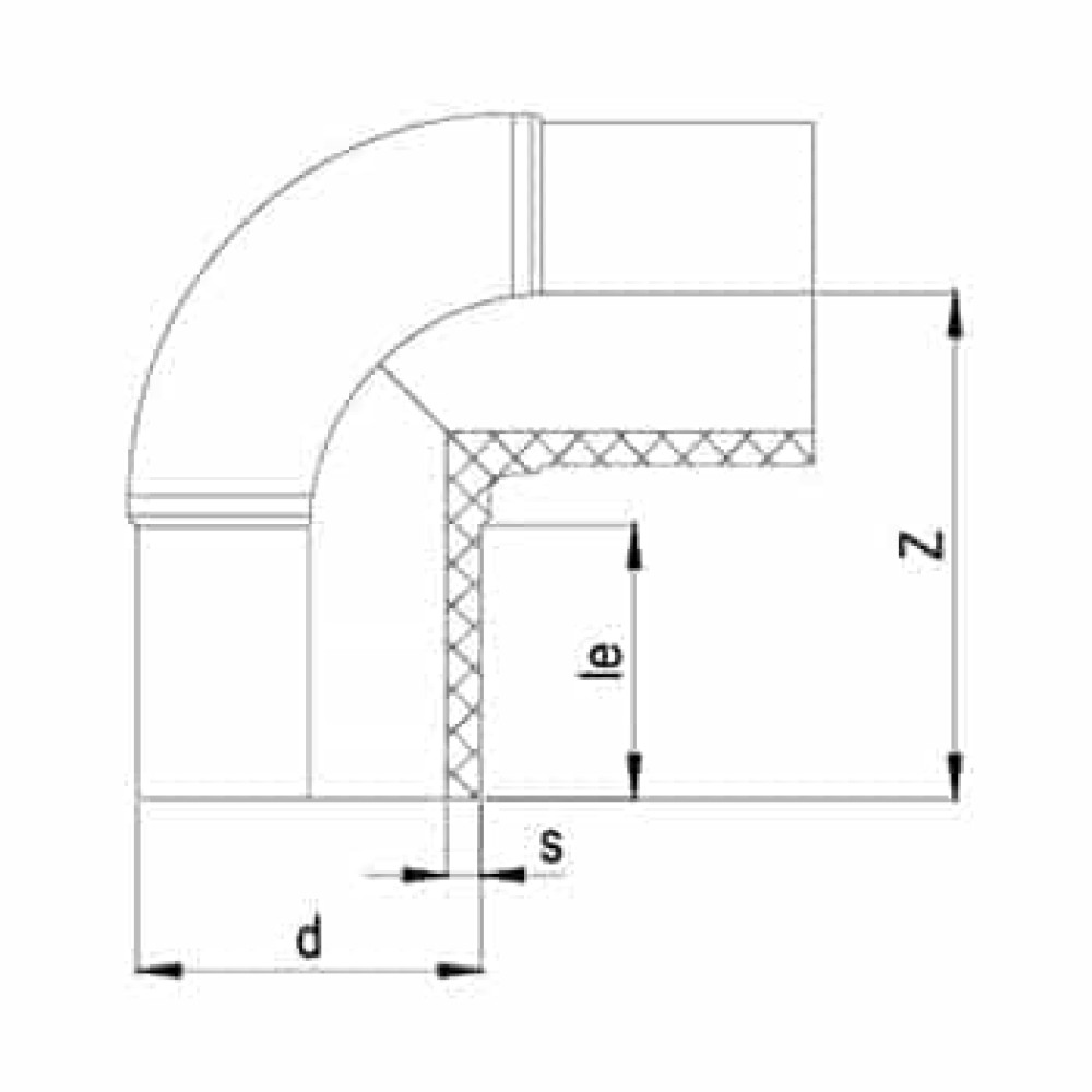 90° Коліно лите ПЕ100 SDR17