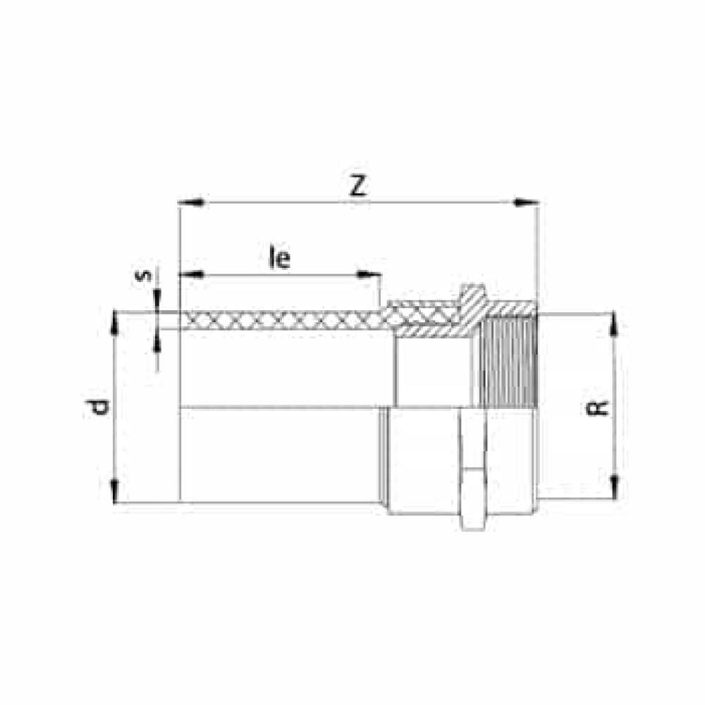 Перехідник ПЕ-Сталь (НЗПС) з внутрішньою різьбою