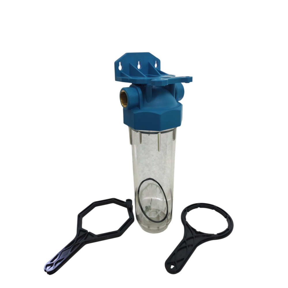 Фільтр механічного очищення DP-10 (різьба латунь,колба прозора)