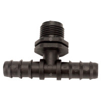 Трійник для крапельної трубки 16 мм із зовнішньою різьбою 1/2"