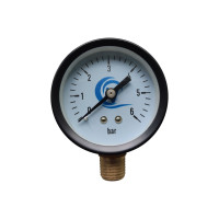 Манометр радіальний чорний (0 - 6 bar) D=50 мм 1/4" — Контроль тиску в системі